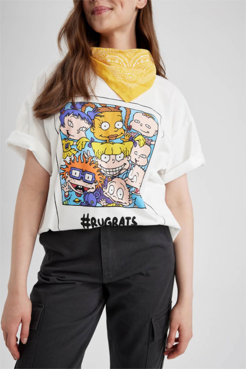 WOMAN White Coool Rugrats Oversize Fit Short Sleeve T-Shirt