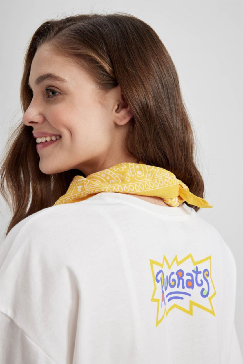 WOMAN White Coool Rugrats Oversize Fit Short Sleeve T-Shirt