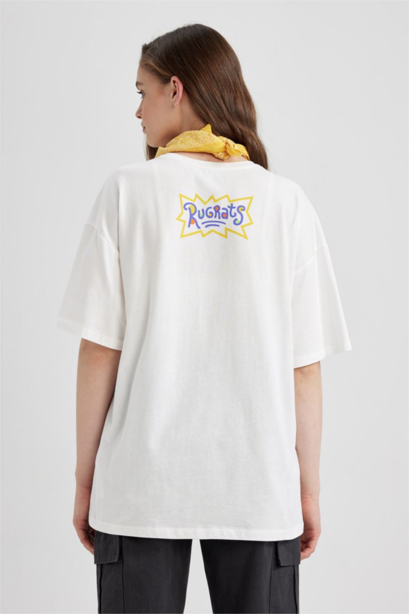 WOMAN White Coool Rugrats Oversize Fit Short Sleeve T-Shirt