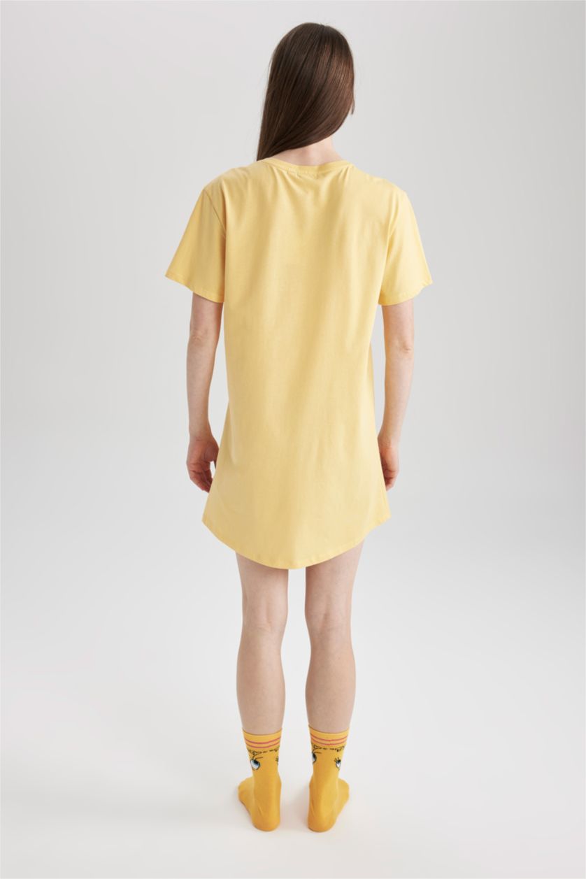 FEMME Jaune Robe En Tricot Col rond Looney Tunes