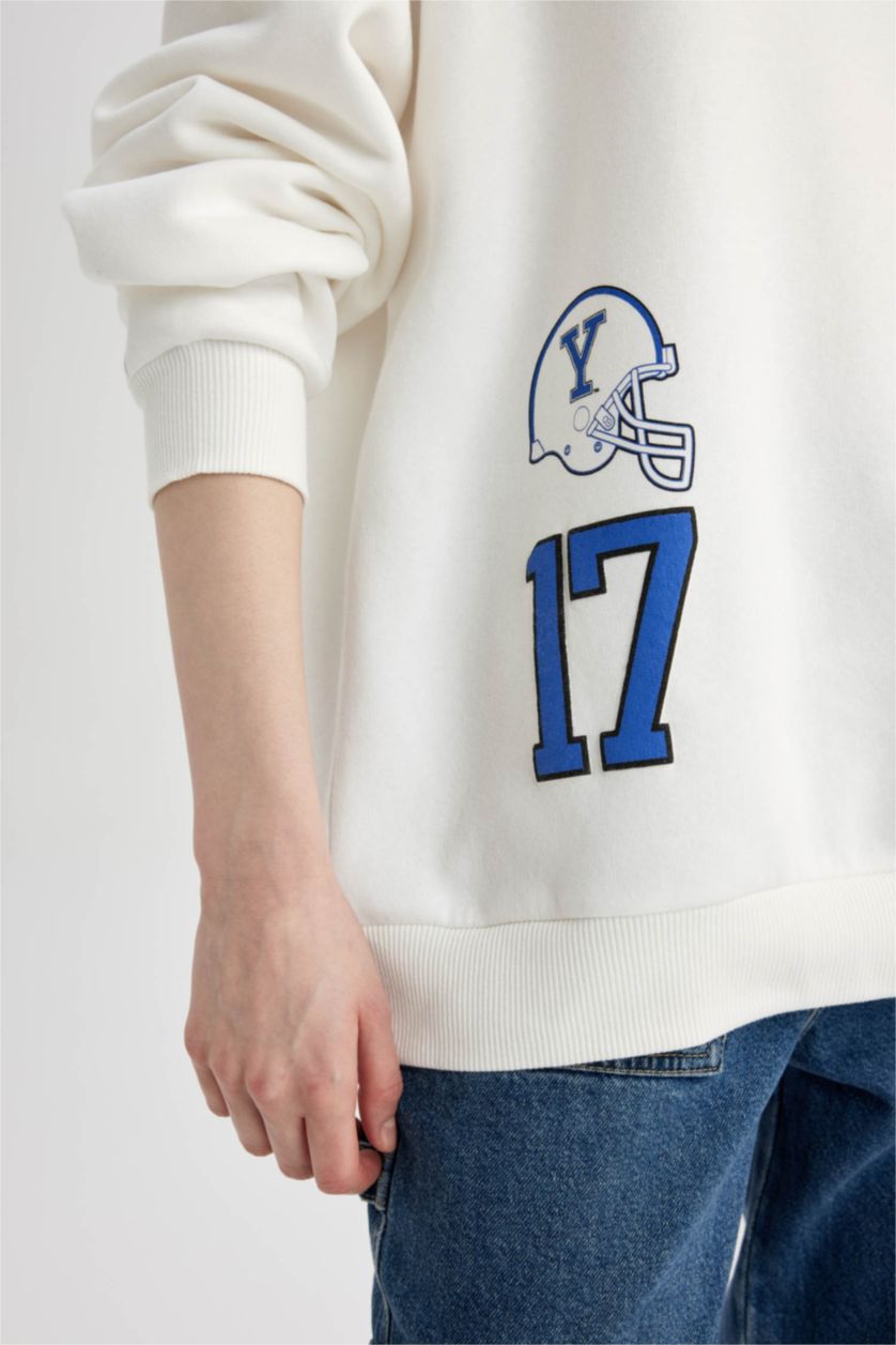 نساء اوف وايت Oversize Fit Thick Sweatshirt Fabric Sweatshirt