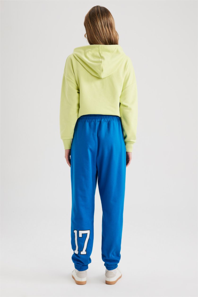 نساء أزرق فاقع بنطرون مطبوع جوجر فيت برجل عادي Yale University