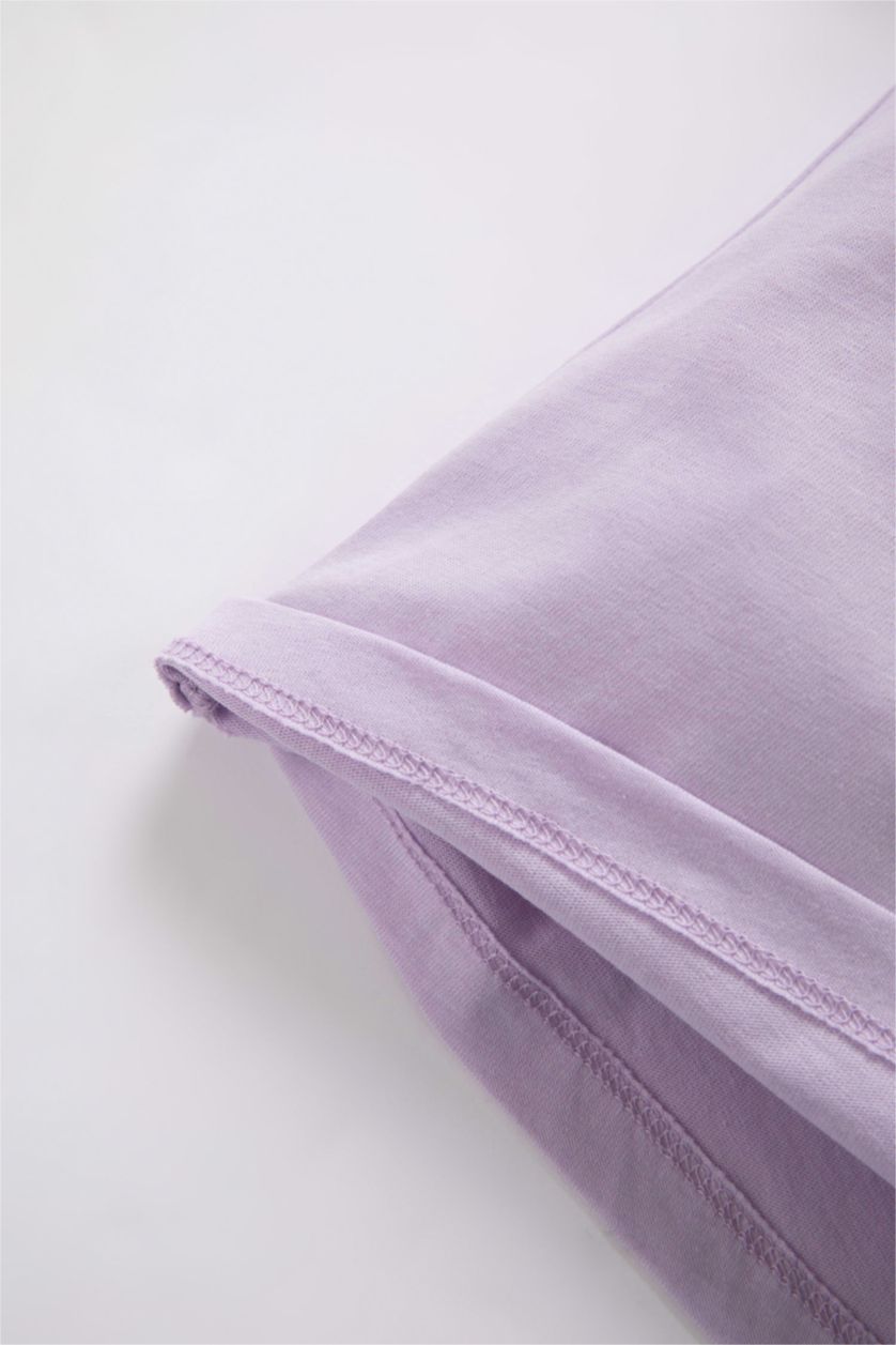 مولود ذكر أرجواني فاتح تيشيرت رياضي ولادي ممشط قصة عادية