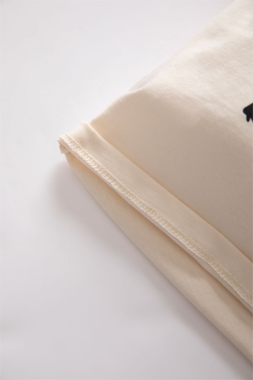 BABY BOY Light Stone Baby Boy Slogan Printed Combed Cotton Short Sleeved T-Shirt