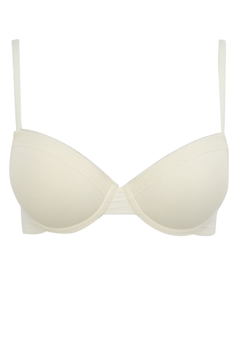 WOMAN Ecru Fall in Love Lace Detailed Filled Push Up Bra