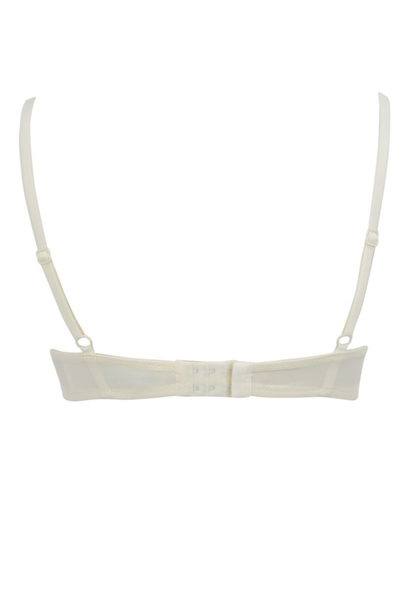 WOMAN Ecru Fall in Love Lace Detailed Filled Push Up Bra