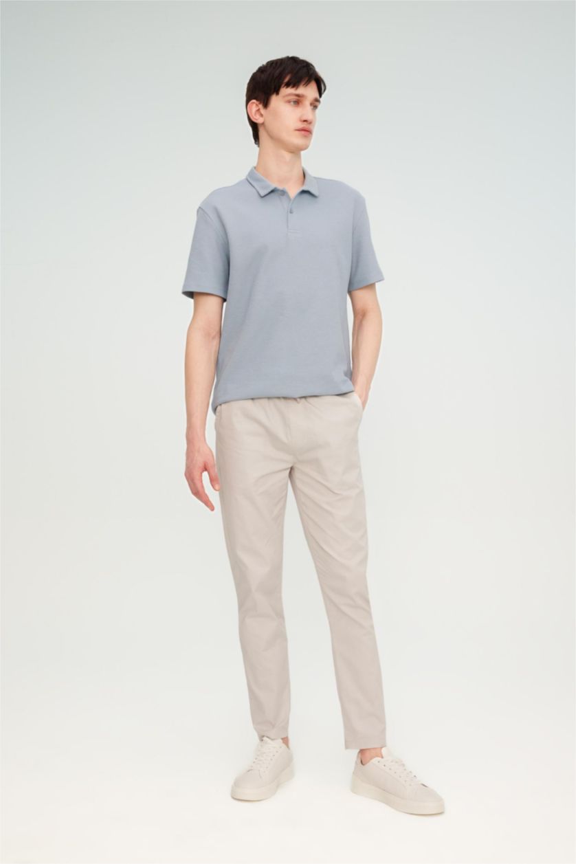 HOMME Gris Clair Pantalon La Gabardıne Coupe jogging Ourlet étroit