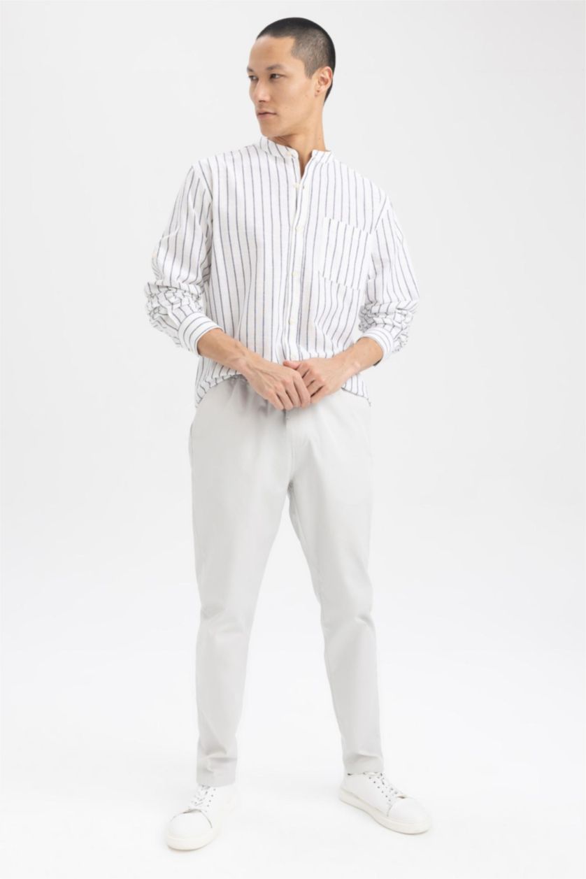 HOMME Gris Clair Pantalon La Gabardıne Coupe jogging Ourlet étroit