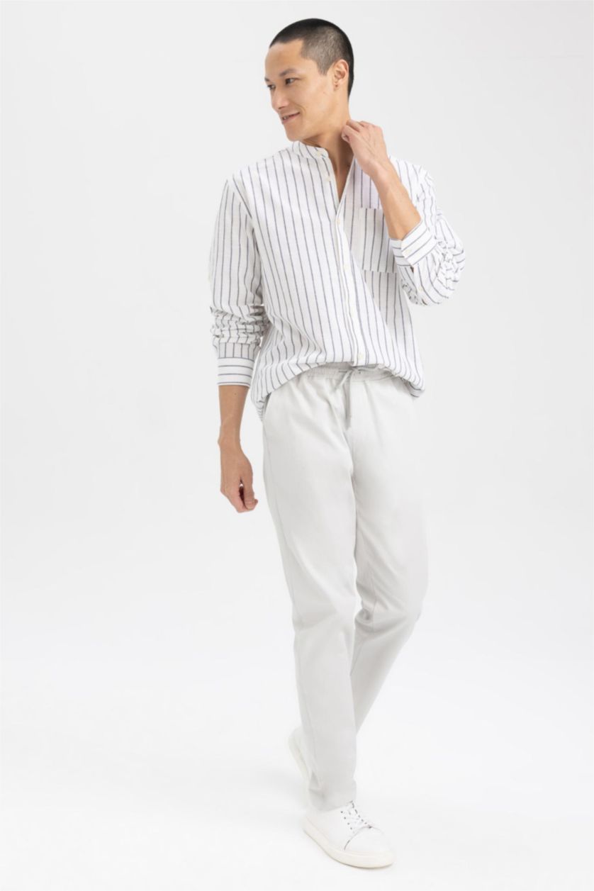 HOMME Gris Clair Pantalon La Gabardıne Coupe jogging Ourlet étroit