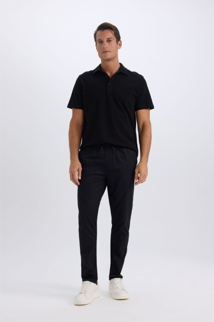 MAN Black jogger Super Skinny Hem Gabardine Trousers