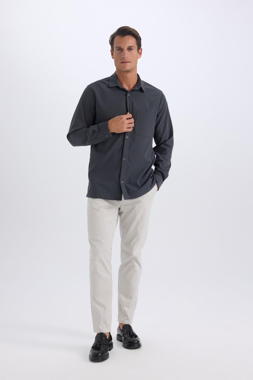 Ерлер Ашық сұр джоггер пішімі габардин слим хем Шалбар