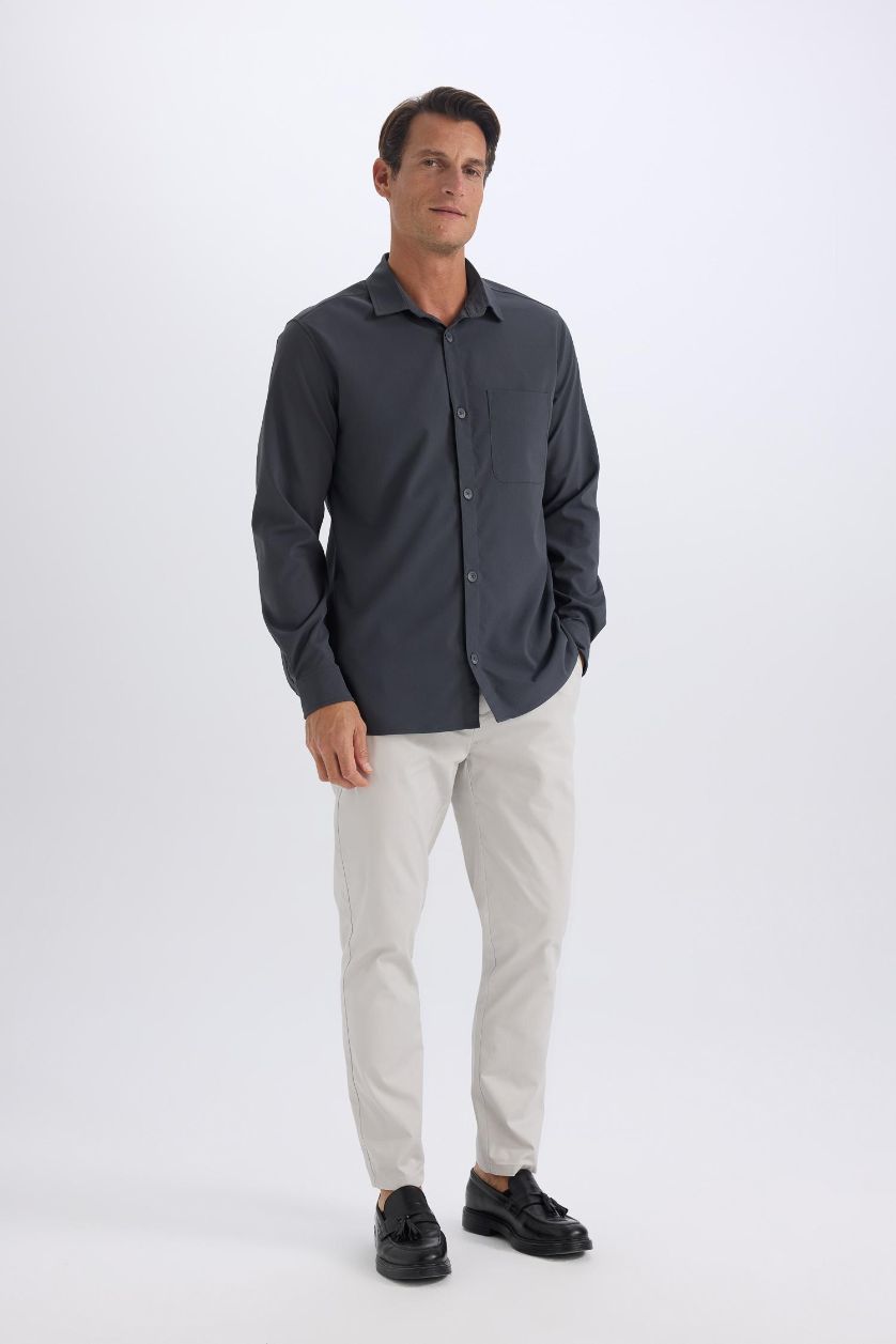 Ерлер Ашық сұр джоггер пішімі габардин слим хем Шалбар