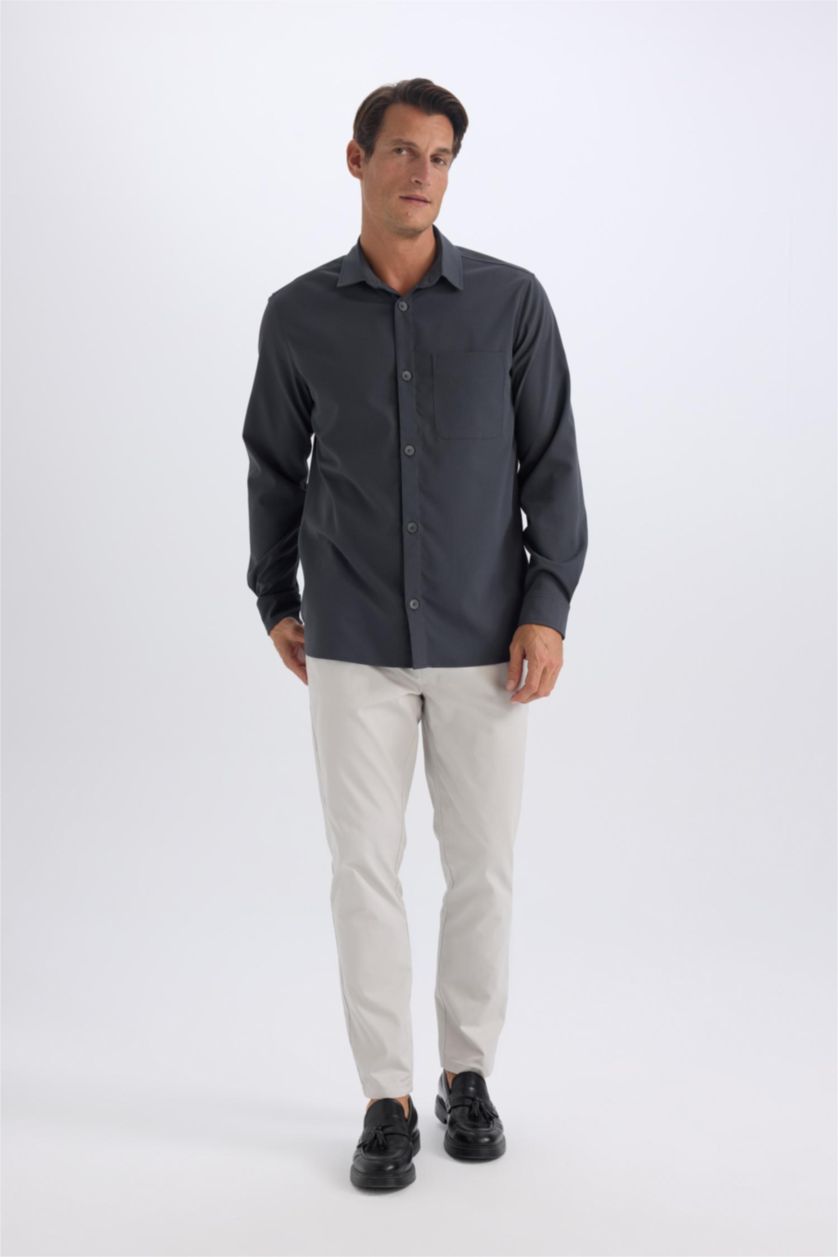 Ерлер Ашық сұр джоггер пішімі габардин слим хем Шалбар