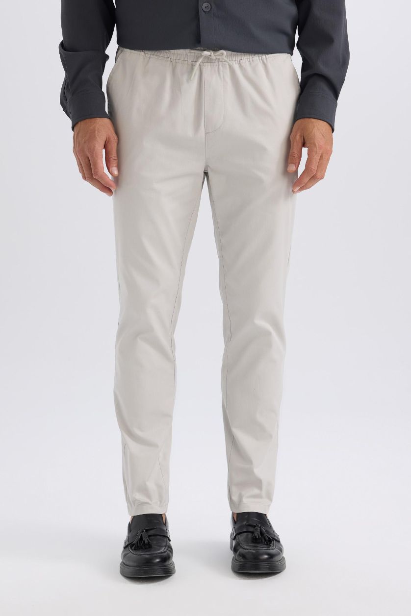 Ерлер Ашық сұр джоггер пішімі габардин слим хем Шалбар