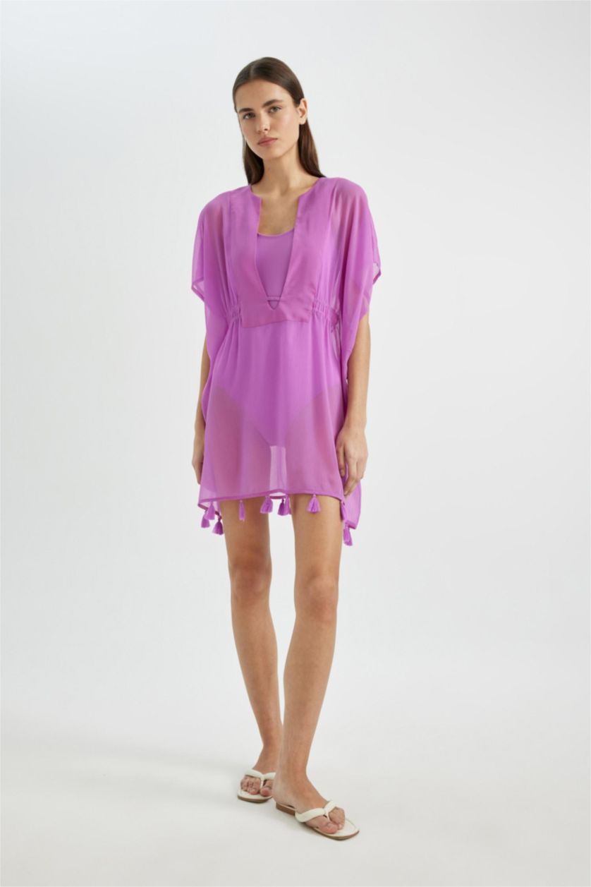 Kadın Mor Şifon Kimono-Fall in Love