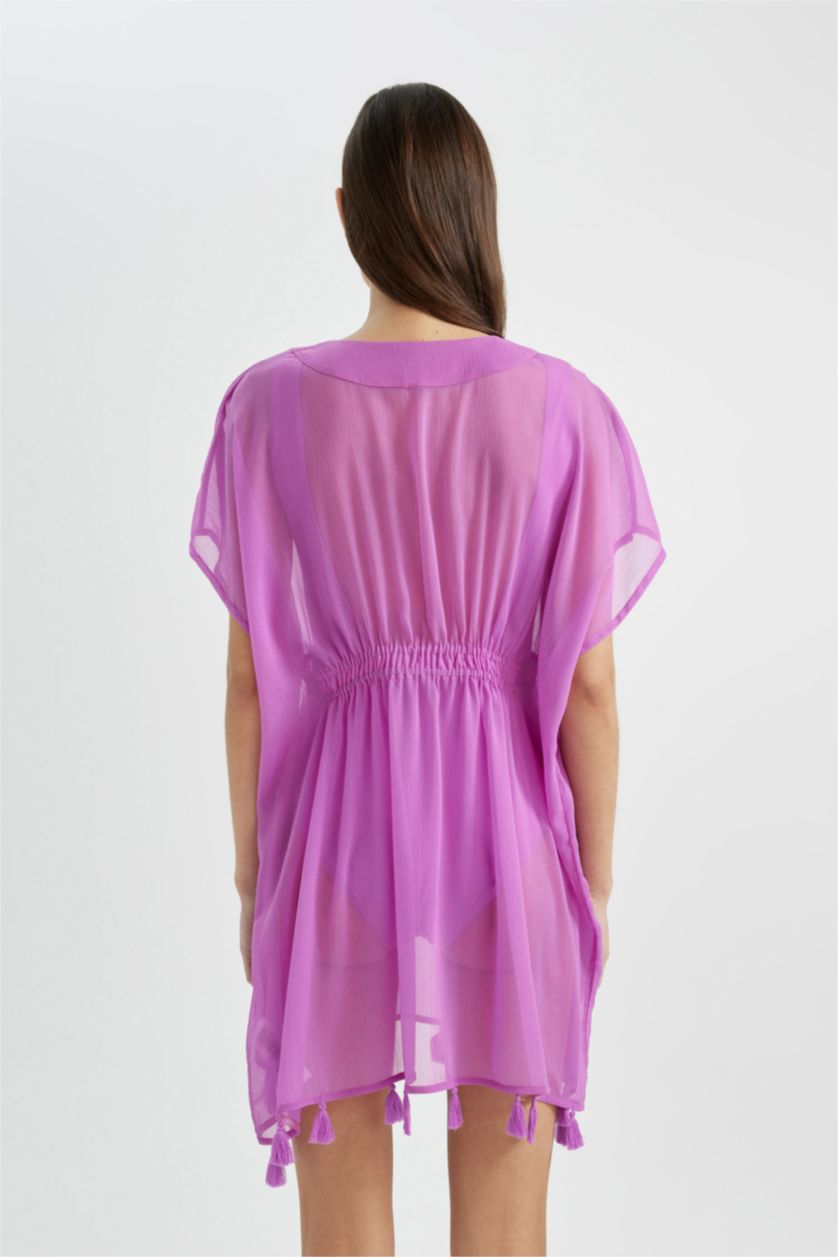 Kadın Mor Şifon Kimono-Fall in Love