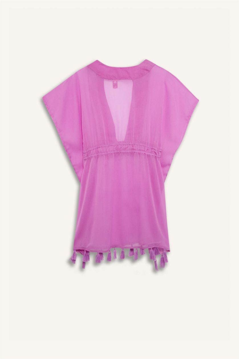 Kadın Mor Şifon Kimono-Fall in Love