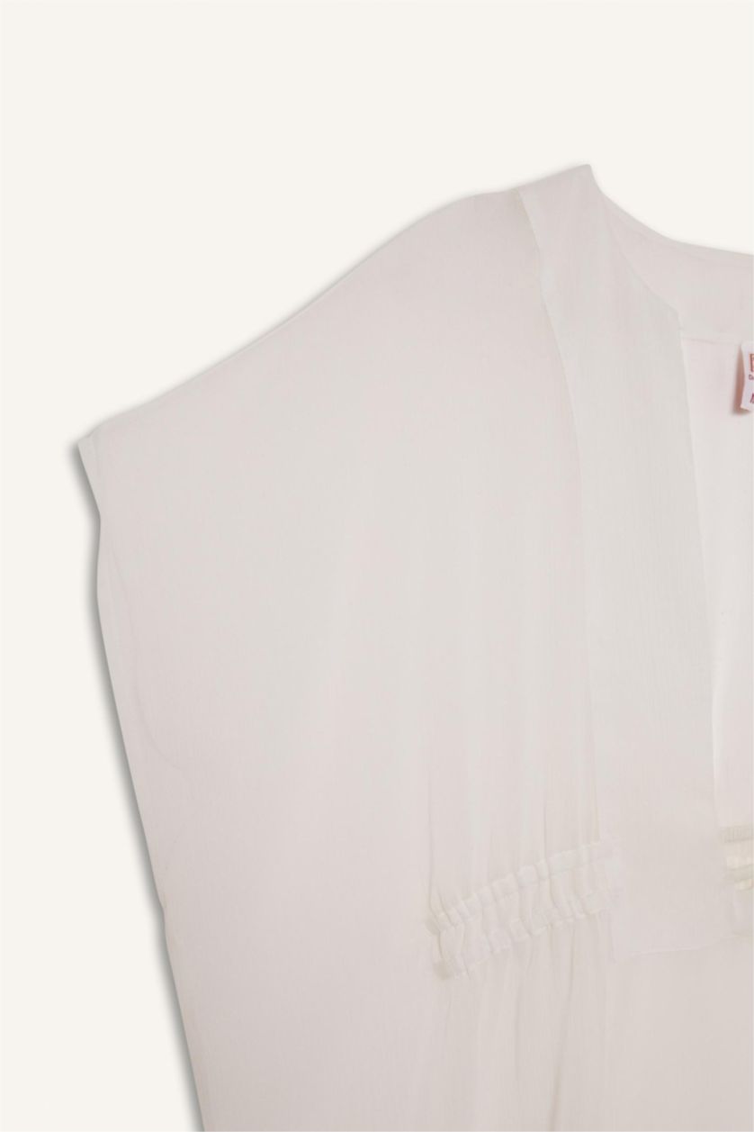 Kadın Kırık Beyaz Beyaz Şifon Kimono-Fall in Love