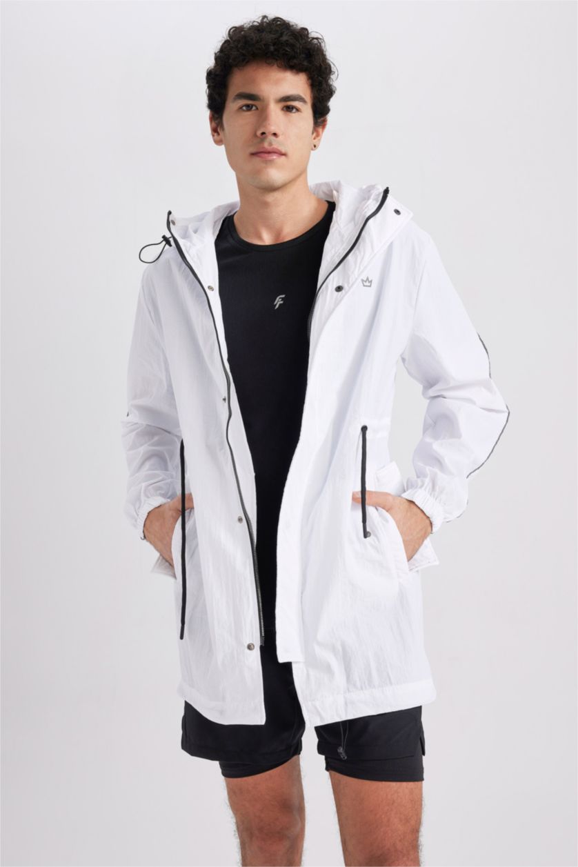 Erkek Beyaz Yağmurluk