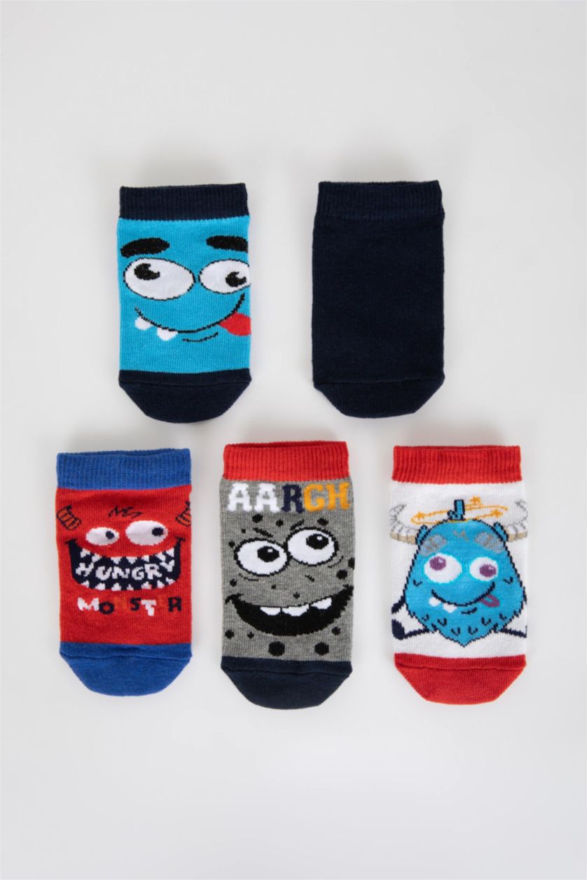 Erkek Çocuk - Genç Erkek Karma 5'li Pamuklu Patik Çorap Erkek Çocuk