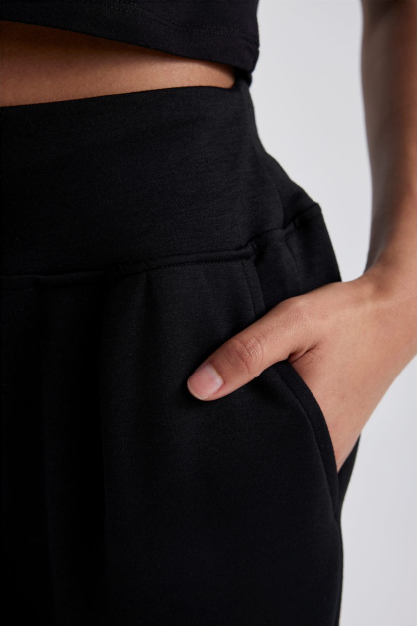 WOMAN Black DeFactoFit Oversize Fit Sweatpants Heavy Fabric Sweatpants