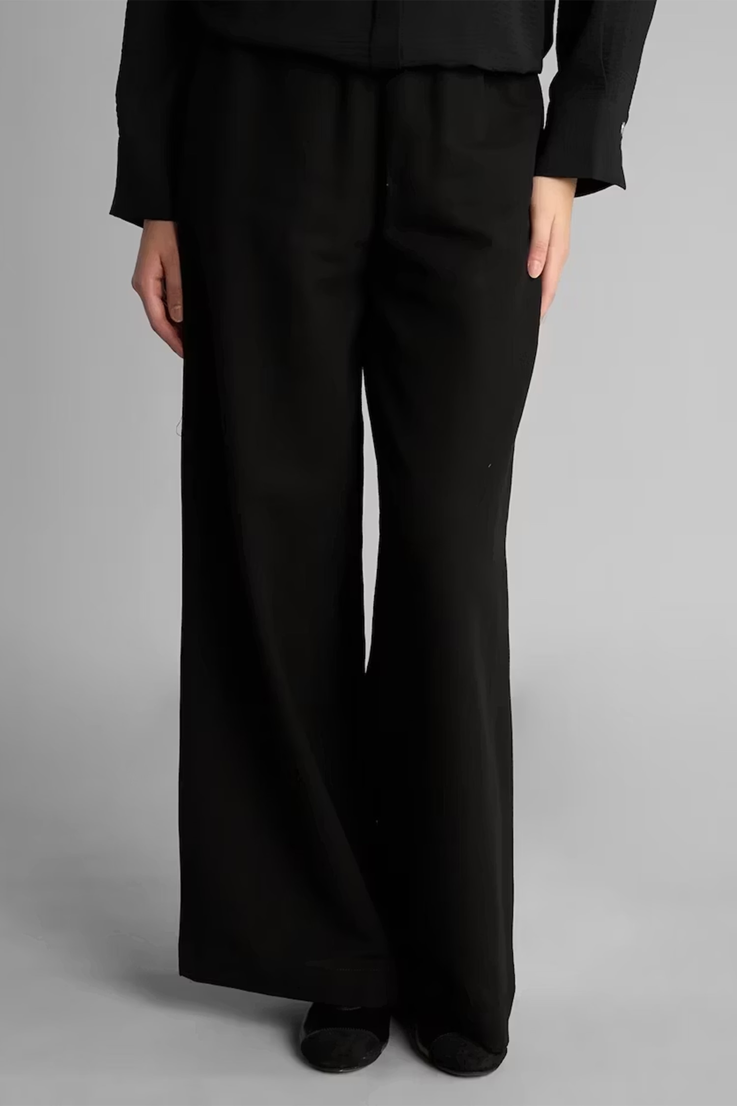 Wide Leg Keten Karışımlı Pantolon