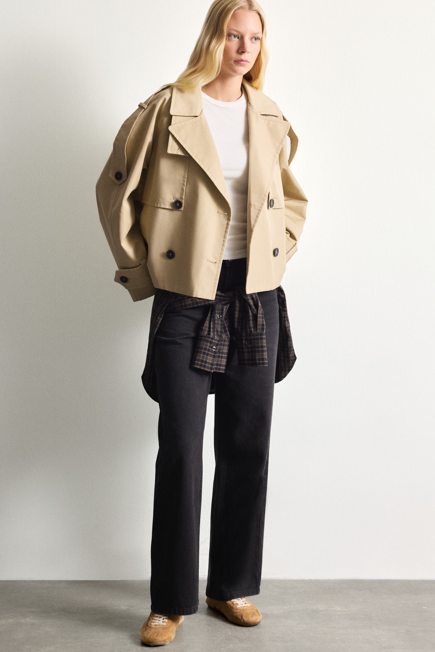 Relaxed Fit Kısa Trençkot