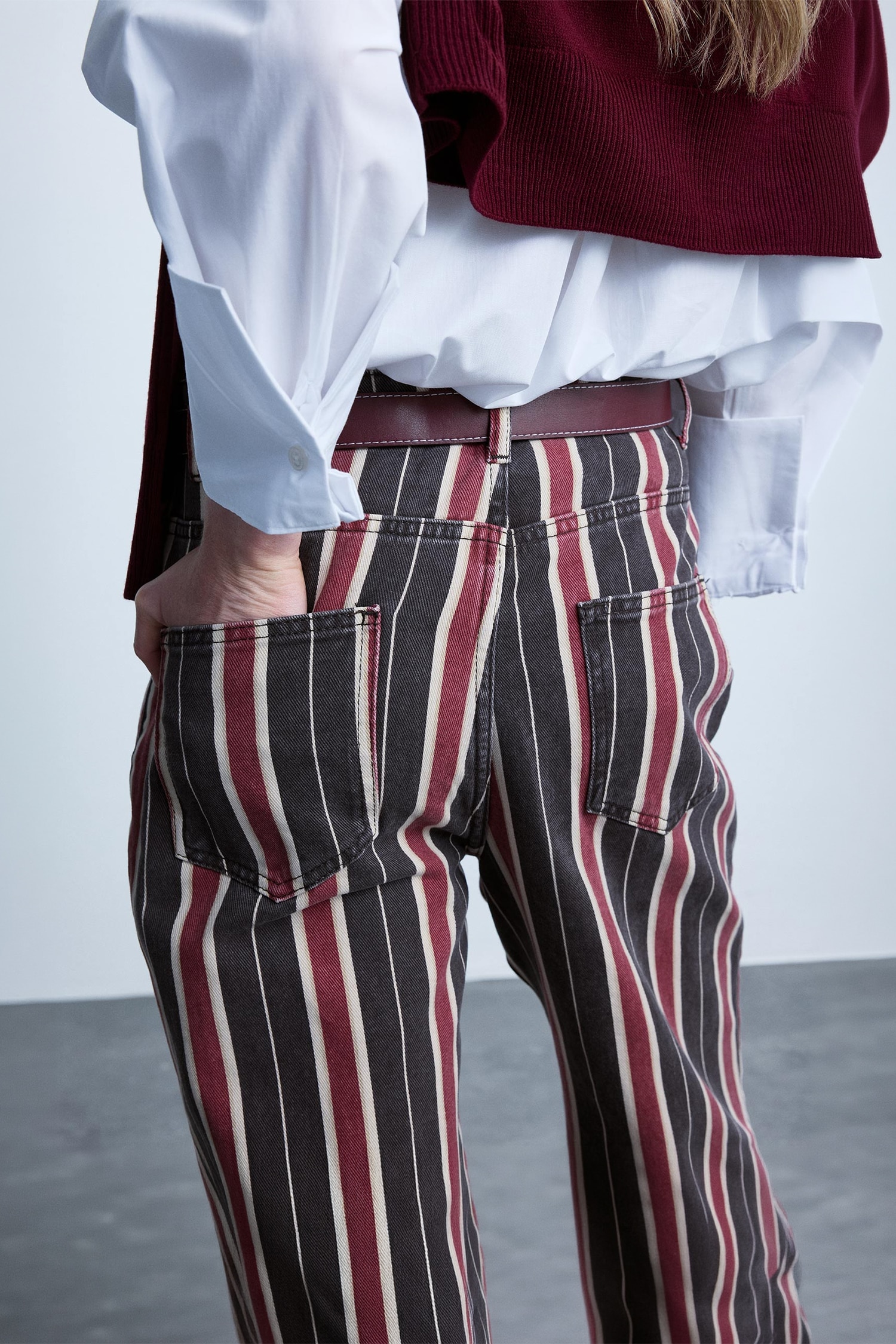 Straight Fit With Pockets Gabardine Trousers