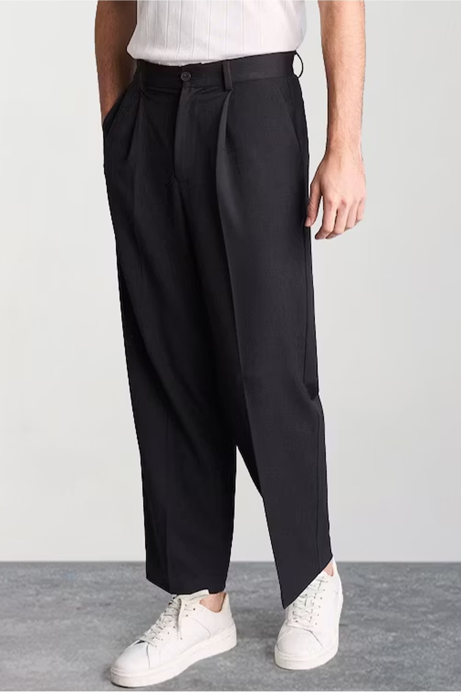 Straight Fit Wide Leg Trousers