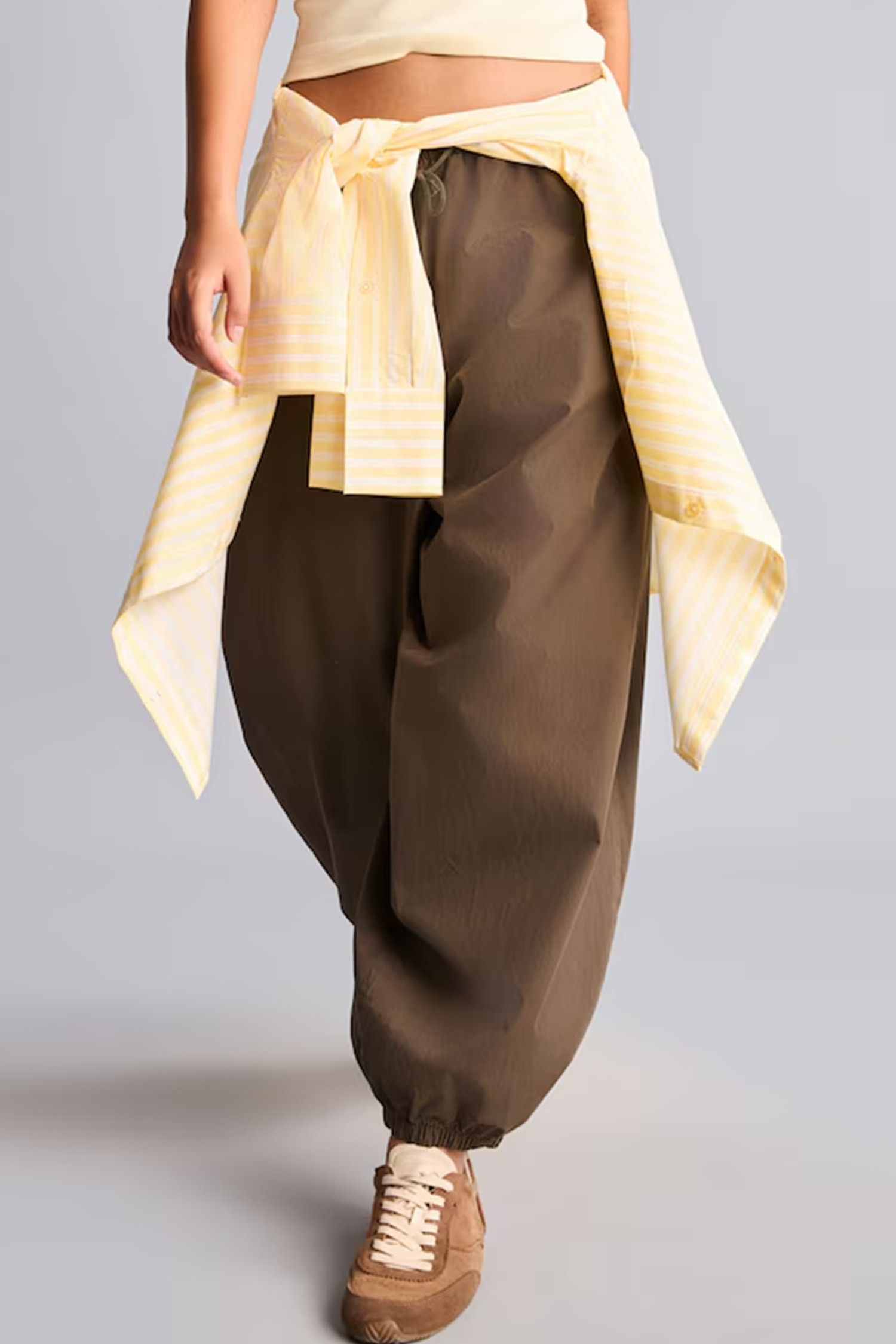 %100 Pamuk Balloon Fit Poplin Pantolon
