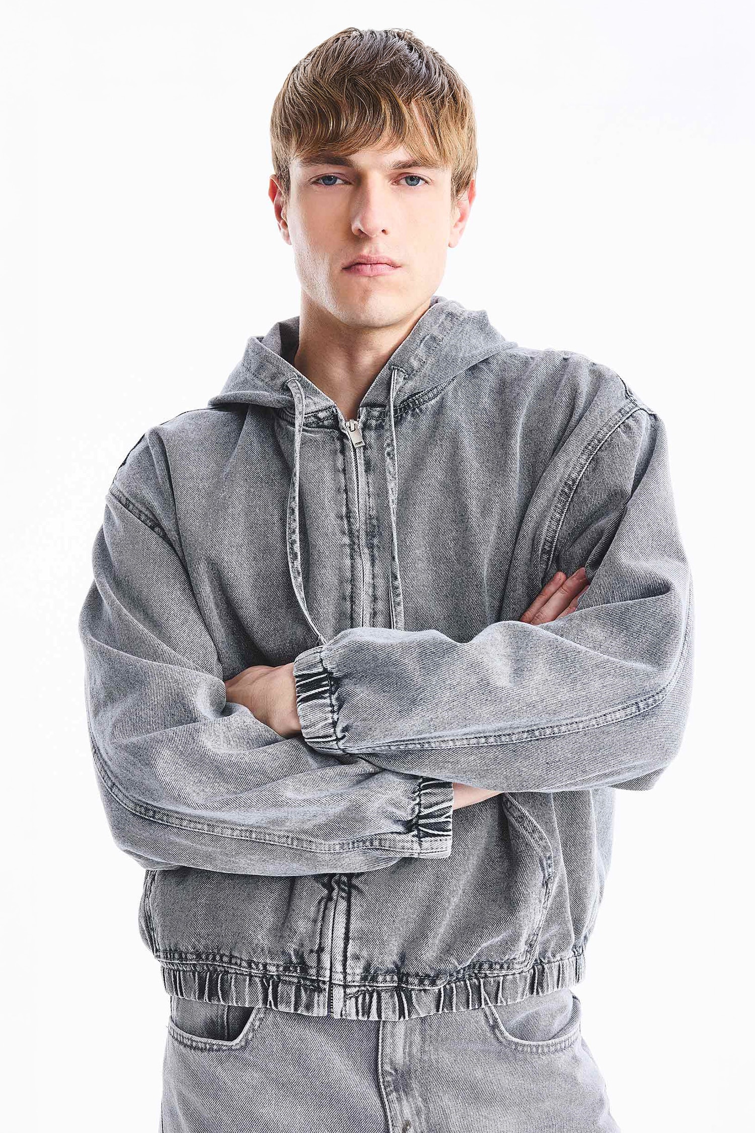 Oversize Fit Hooded Denim JacketJacket