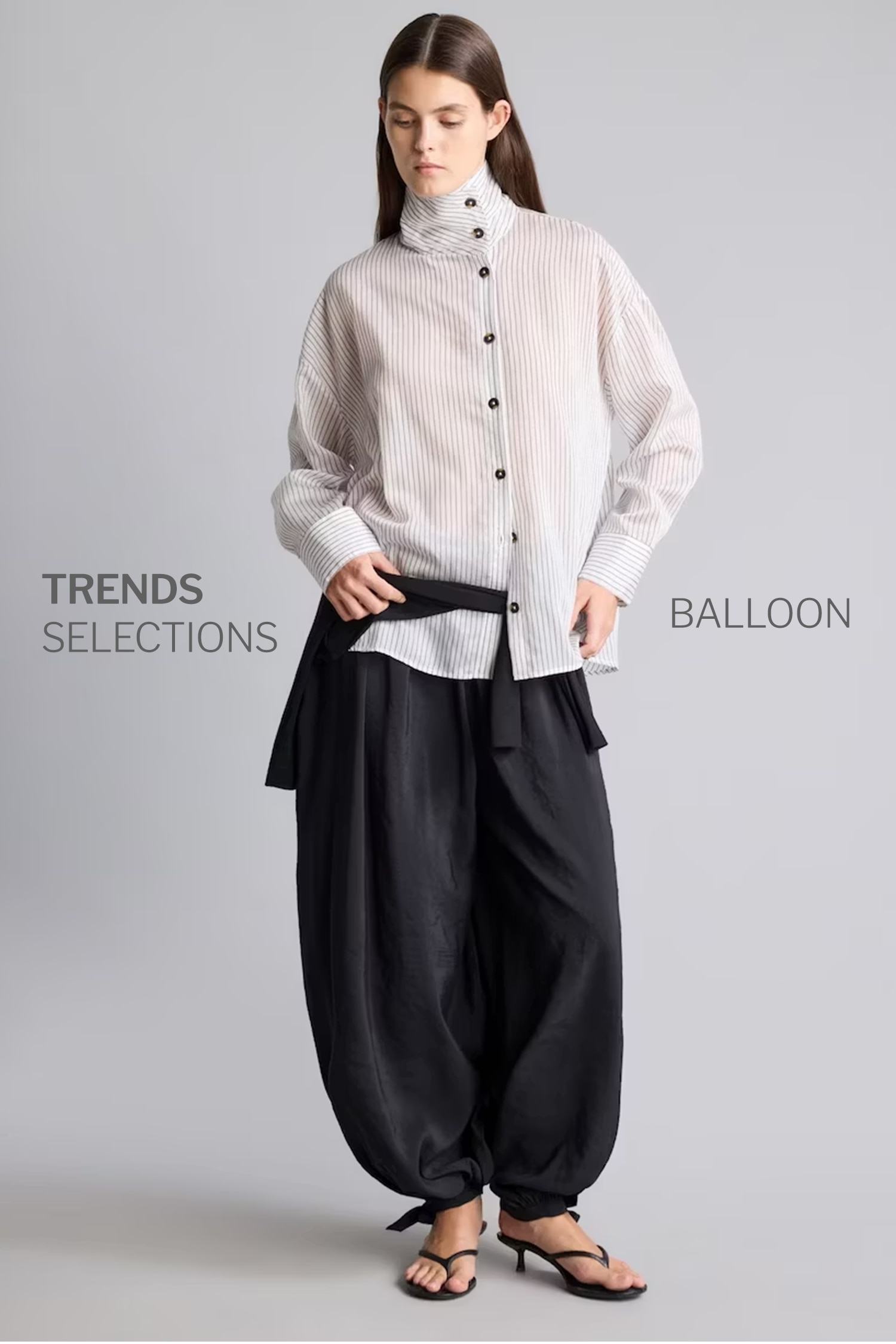 Elastic Band Balloon Fit Trousers