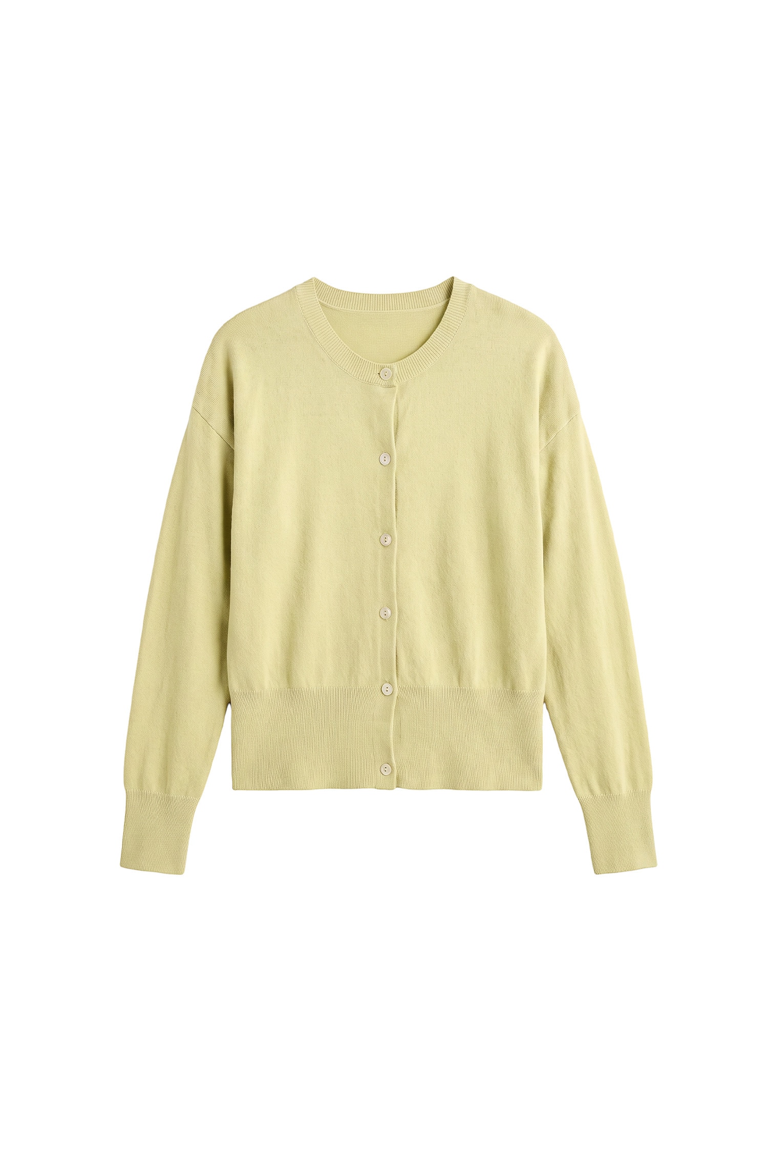 Fitted Ultra Soft Knitted Crew Neck Cardigan