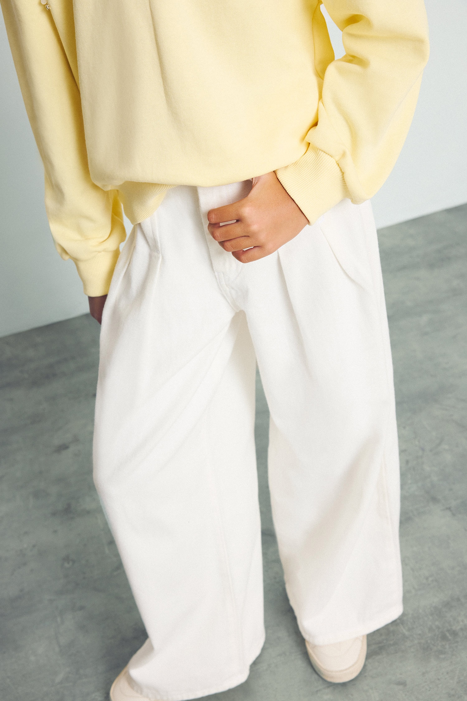 Wide Leg Gabardin Pantolon Kız Çocuk