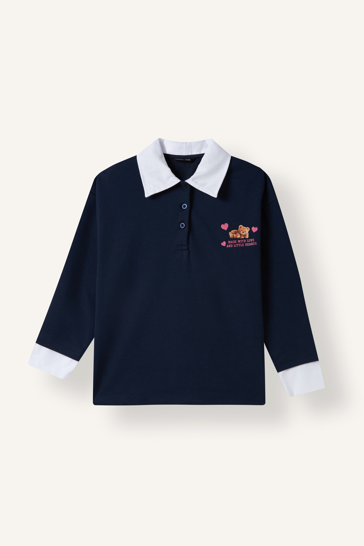 Baskılı Uzun Kollu Polo Tişört