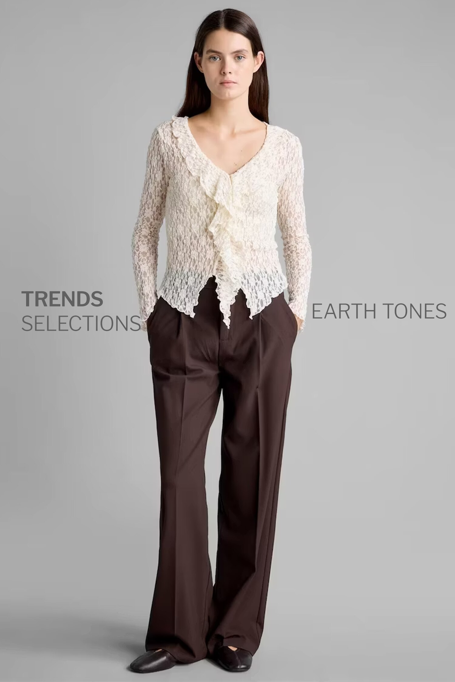 High Waist Straight Fit Trousers
