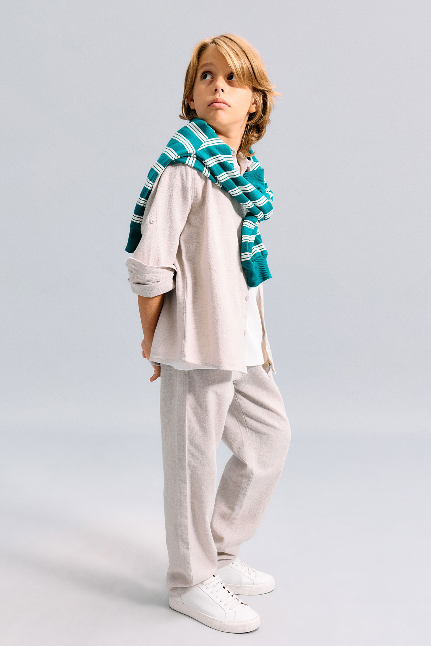 Boy Regular Fit Straight Leg 100% Cotton Trousers