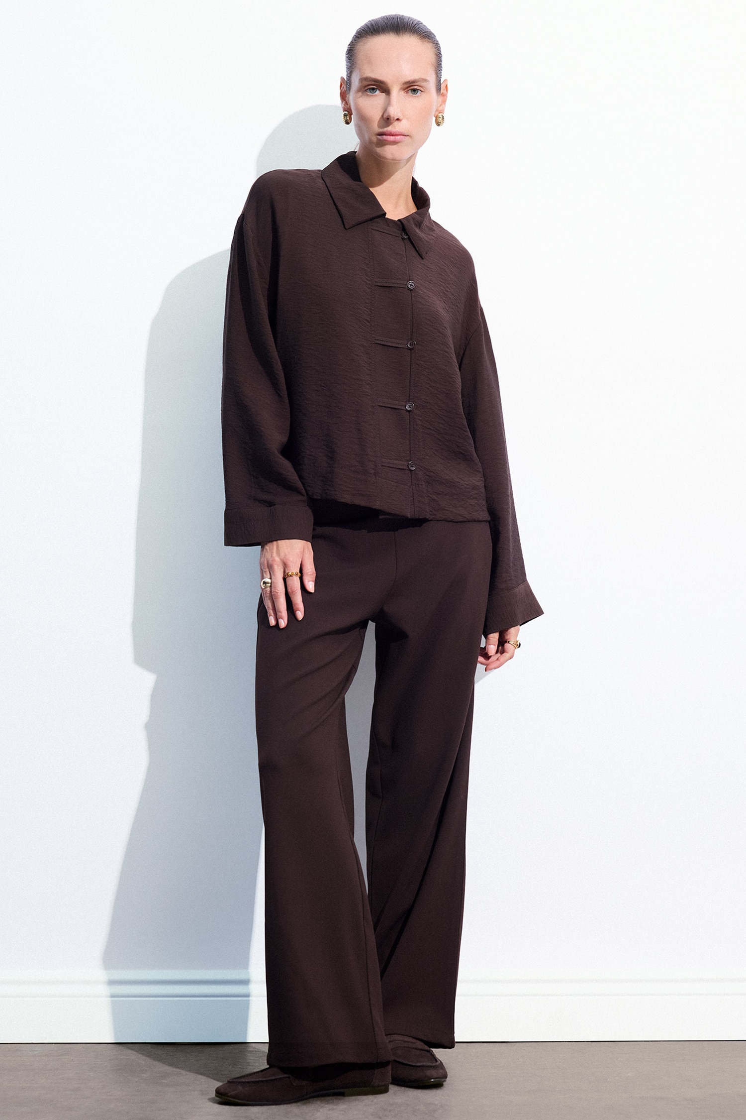 Straight Wide Leg Trousers