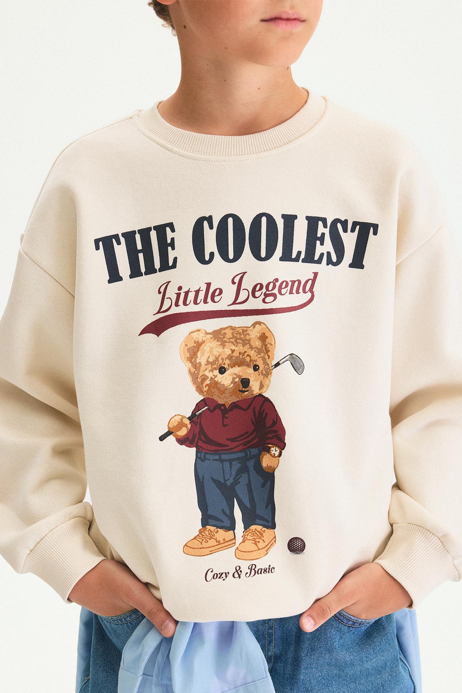 Oversize Ayıcıklı Sweatshirt Erkek Çocuk
