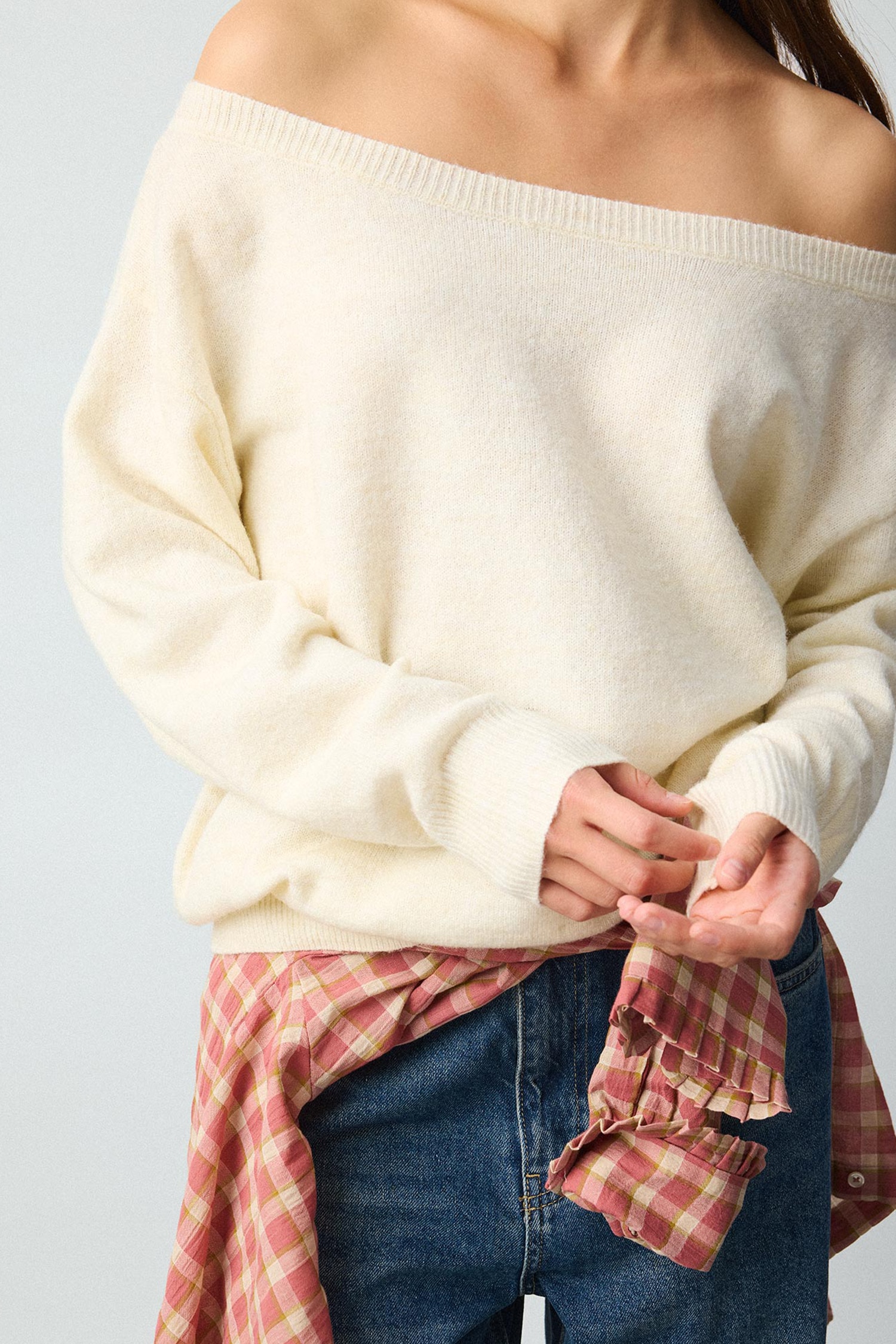Regular Fit Drop-Shoulder Basic Knit Pullover