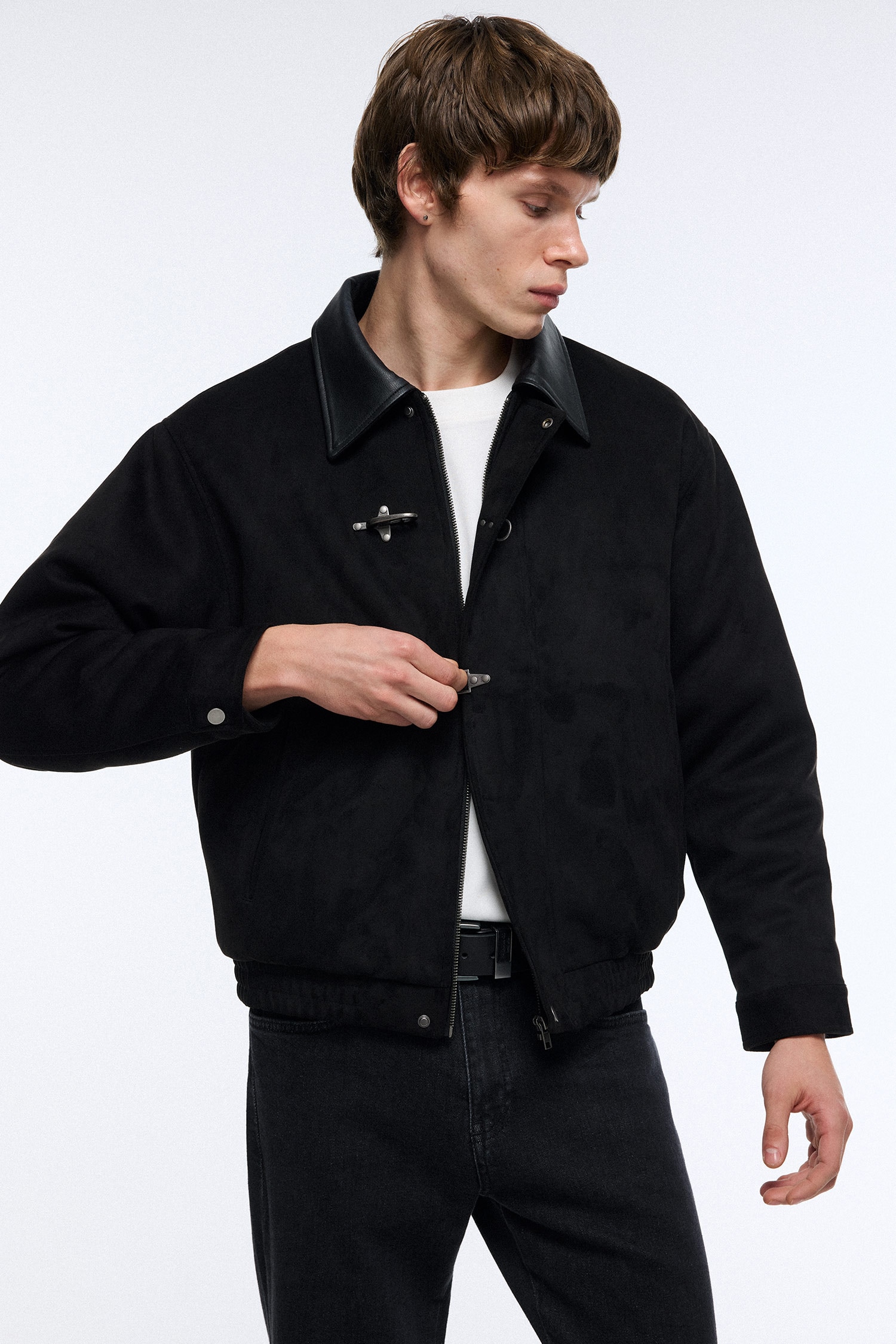 Relaxed Fit Metal Tokalı Pamuklu Ceket