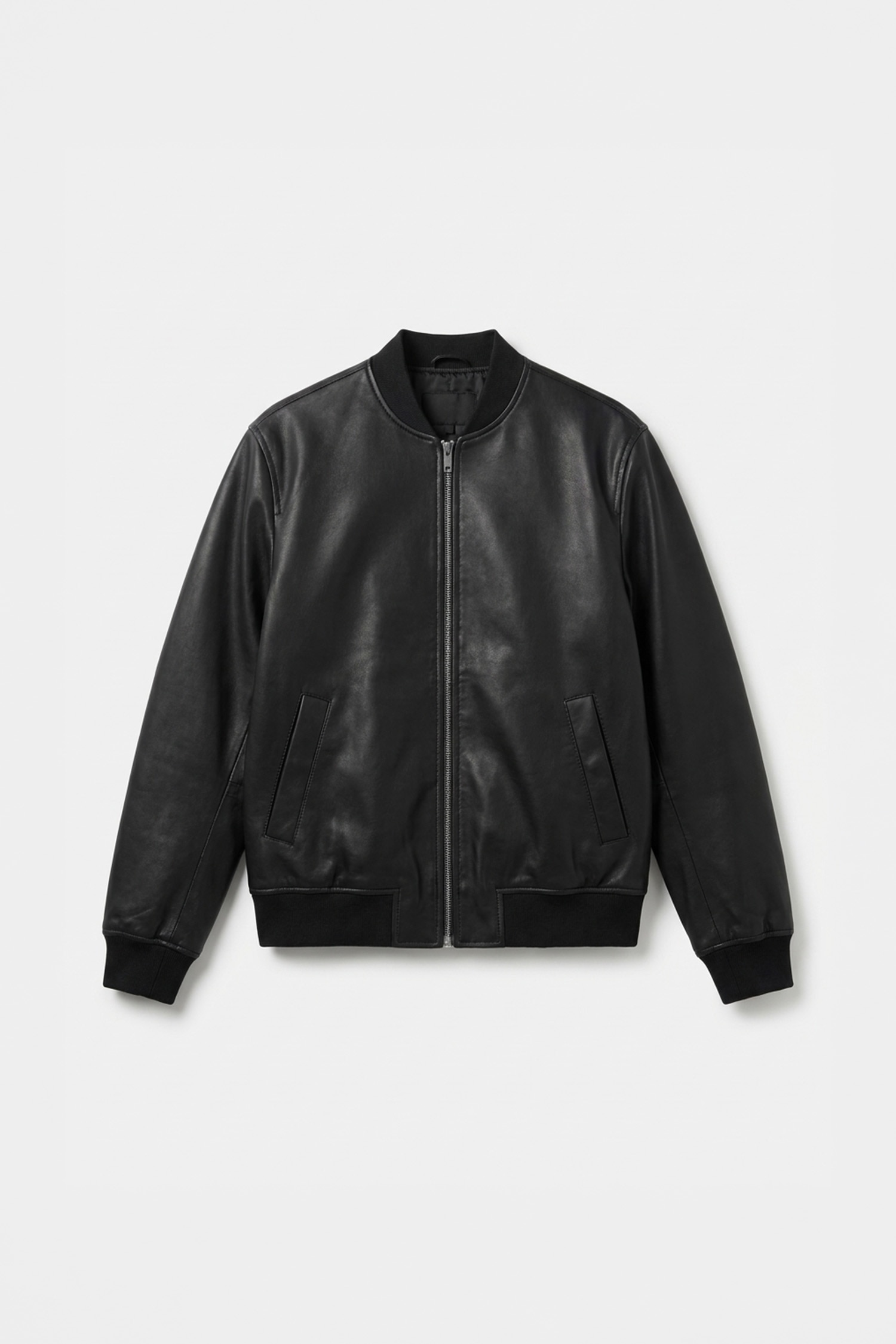 Su Geçirmez Slim Fit Kolej Yaka Suni Deri Bomber Mont
