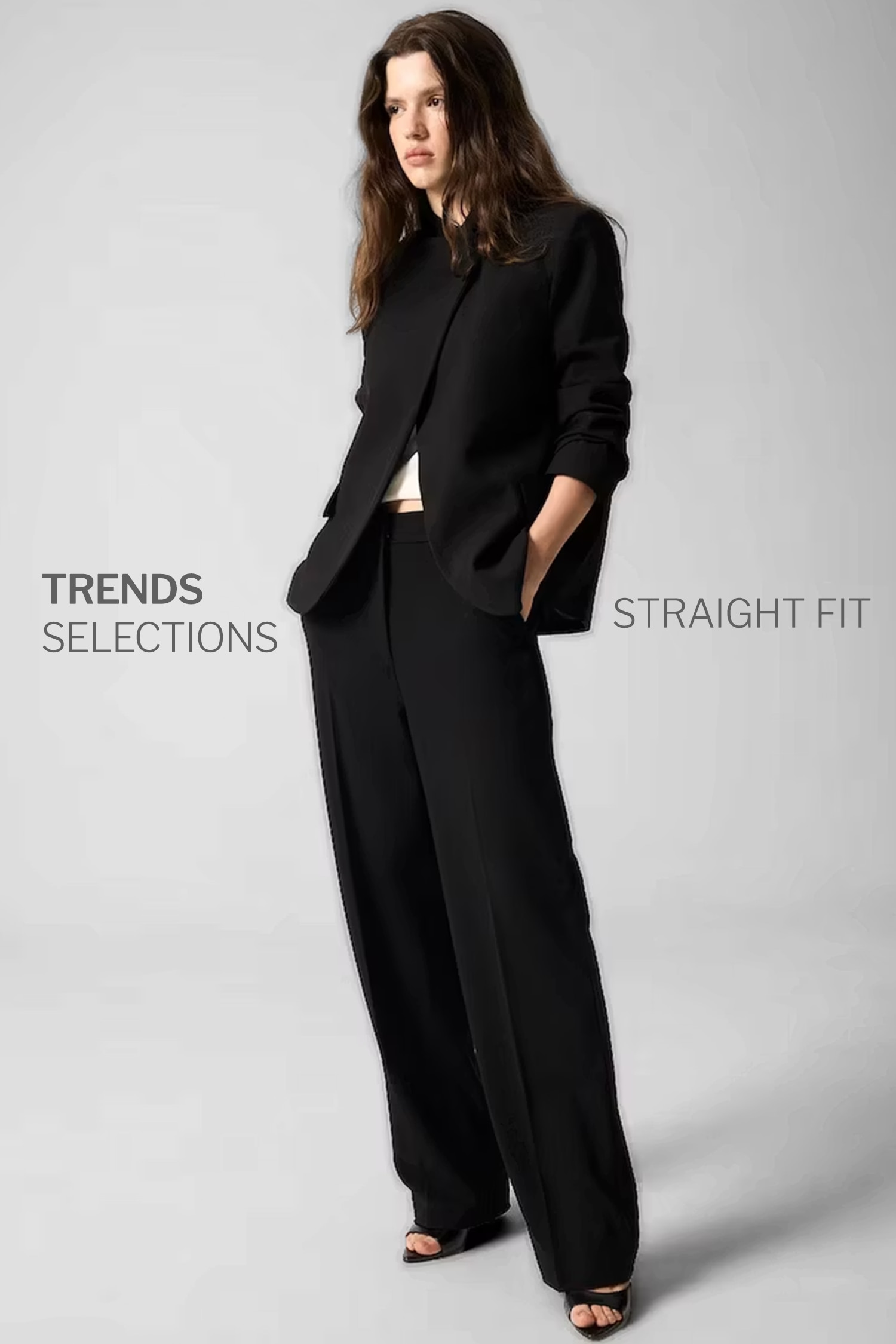 Straight Fit High-Waisted Trousers