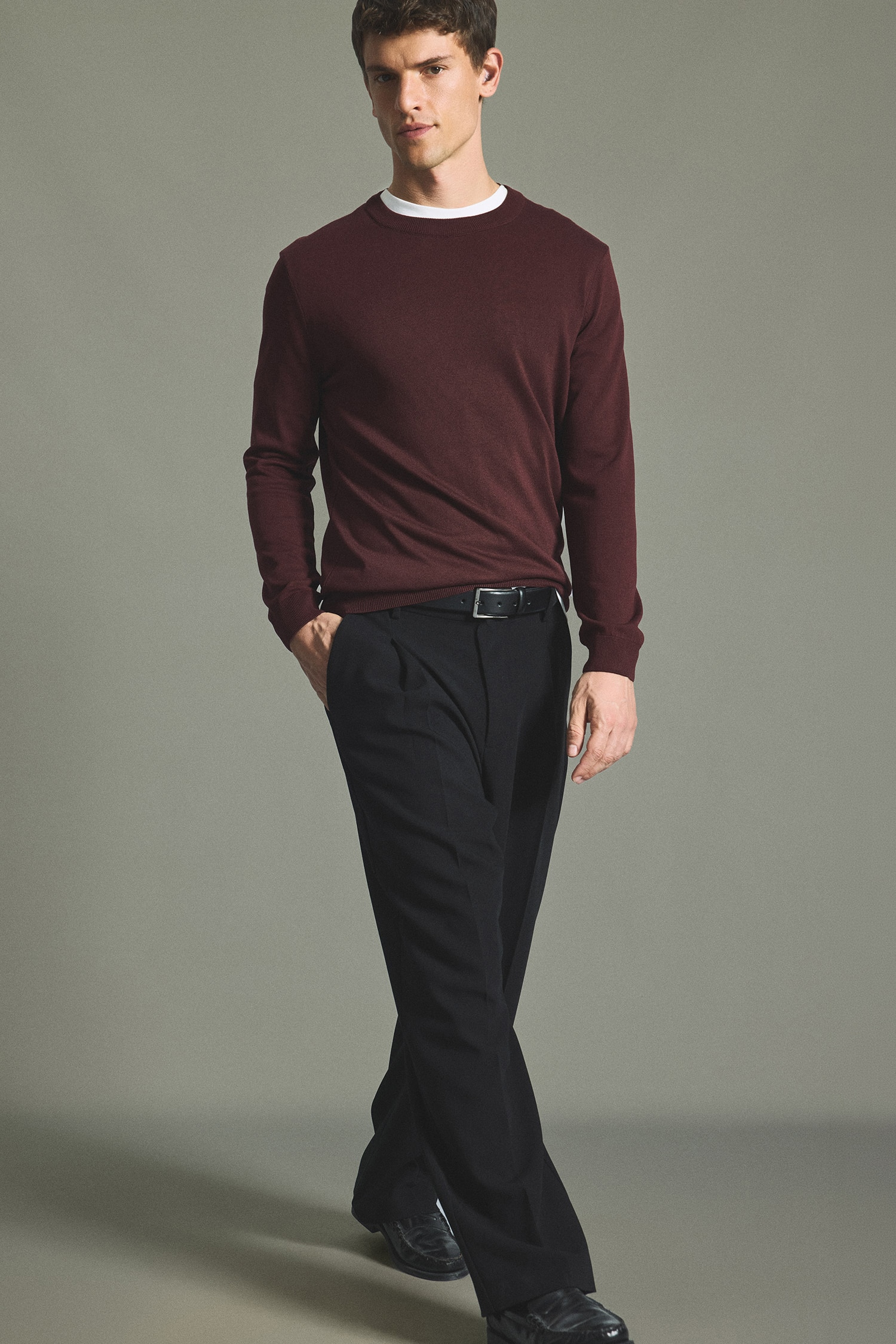 Fermuarlı Polo Yaka Basic Kazak