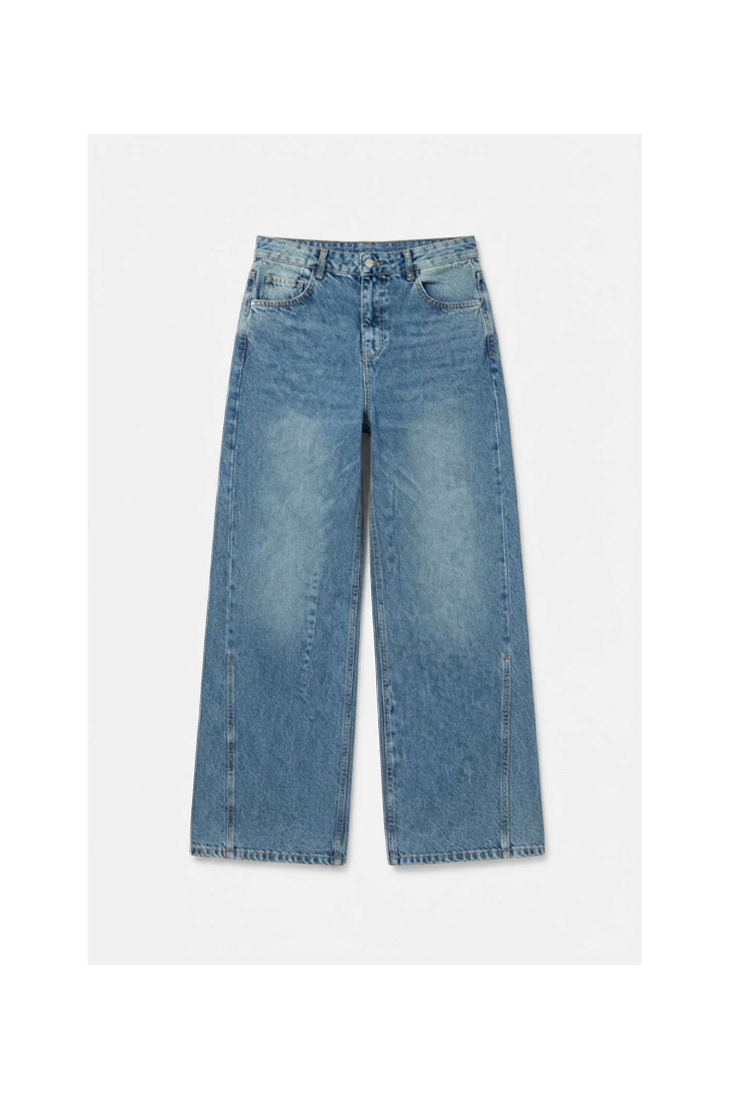 %100 Pamuk Wıde Leg Normal Bel Jean Pantolon