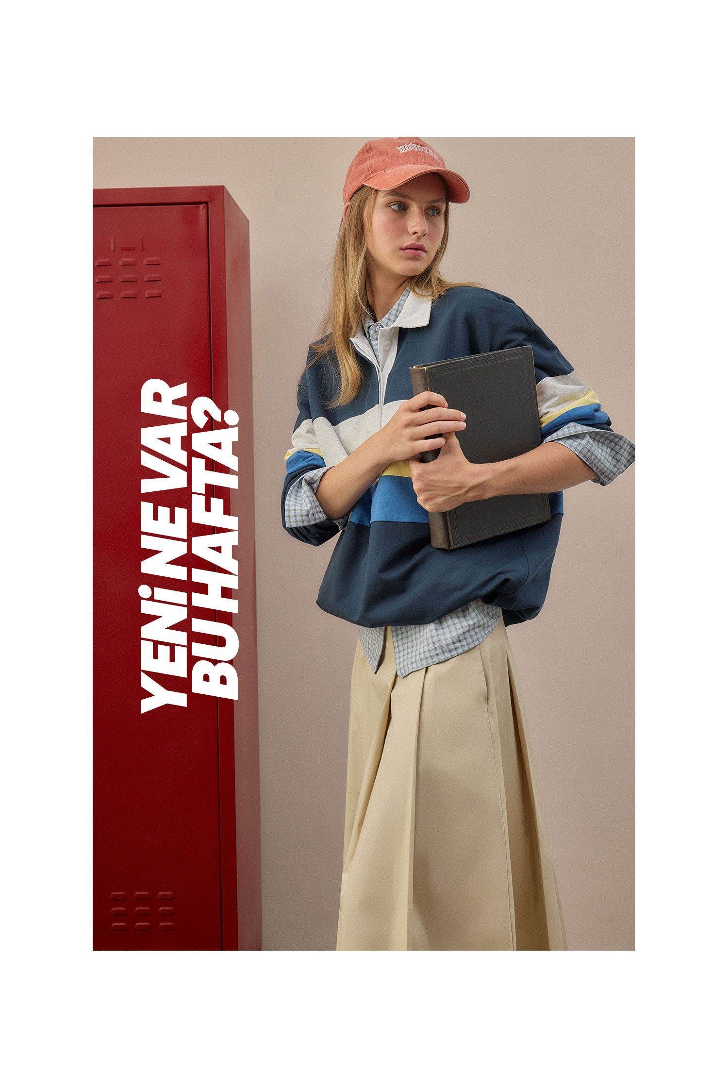 Loose Fıt Polo Yaka Kalın Kumaş Sweatshirt