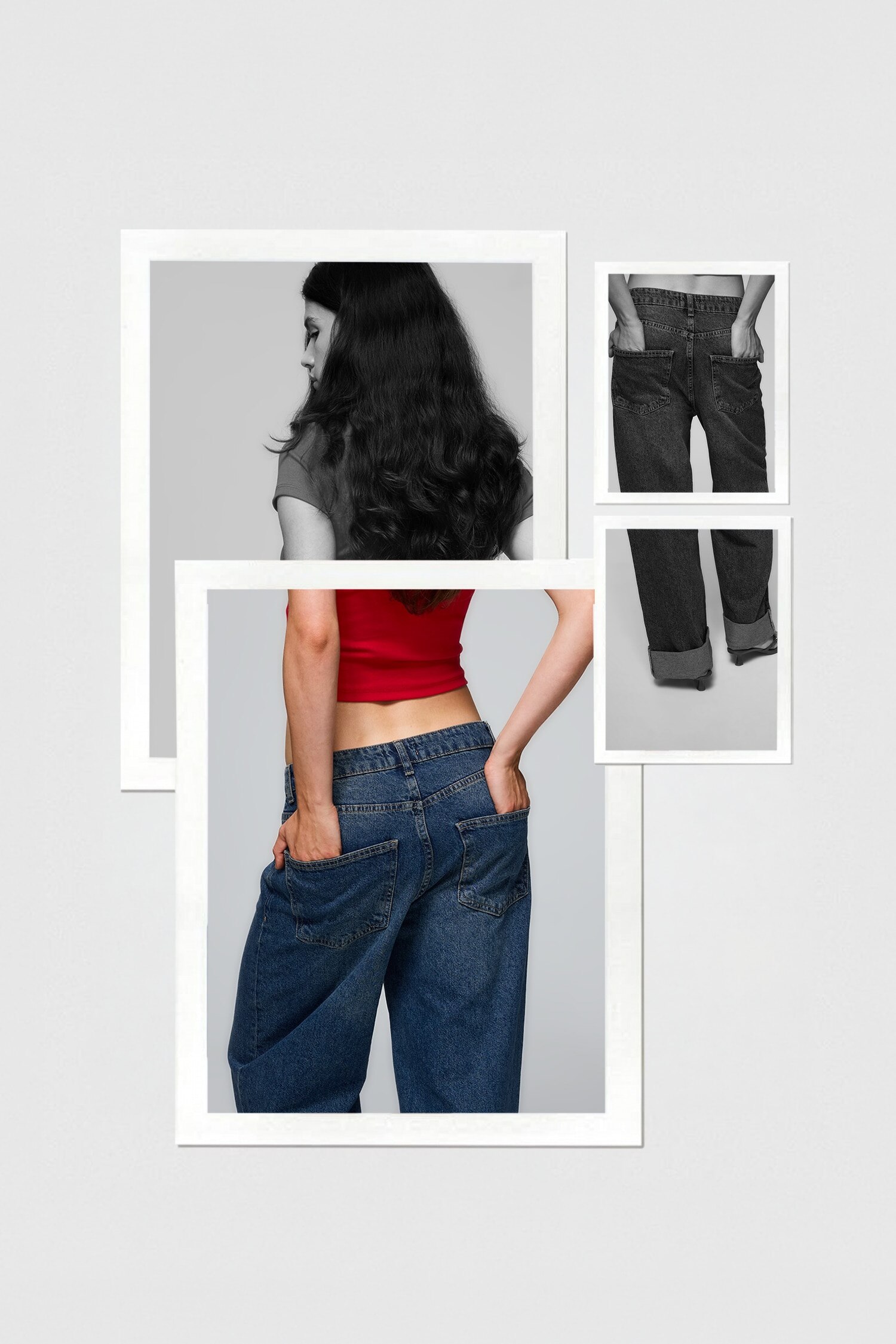 %100 Pamuk Baggy Fıt Yüksek Bel Katlamalı Paça Jean Pantolon