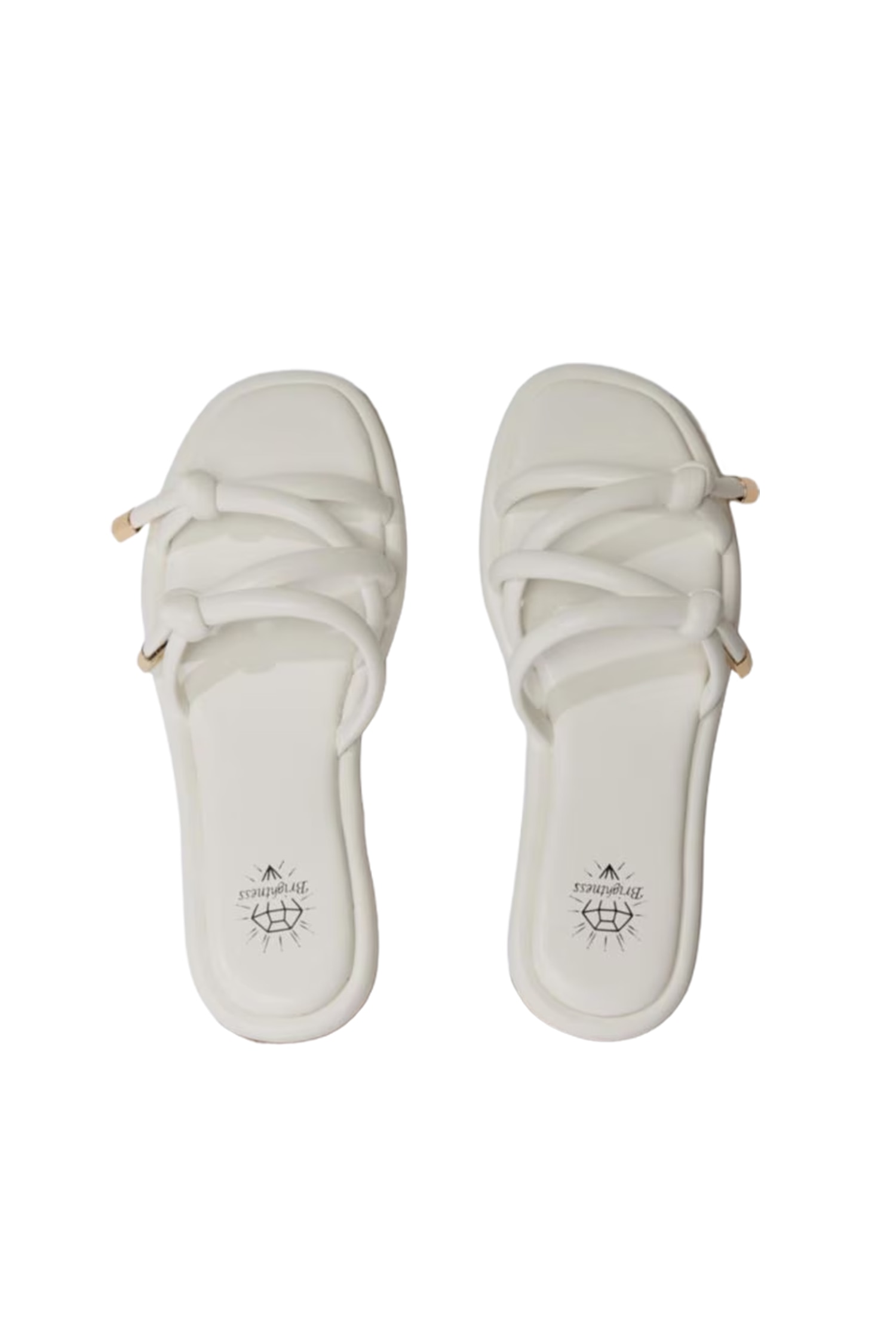 Woman Flat Base Faux Leather Slippers